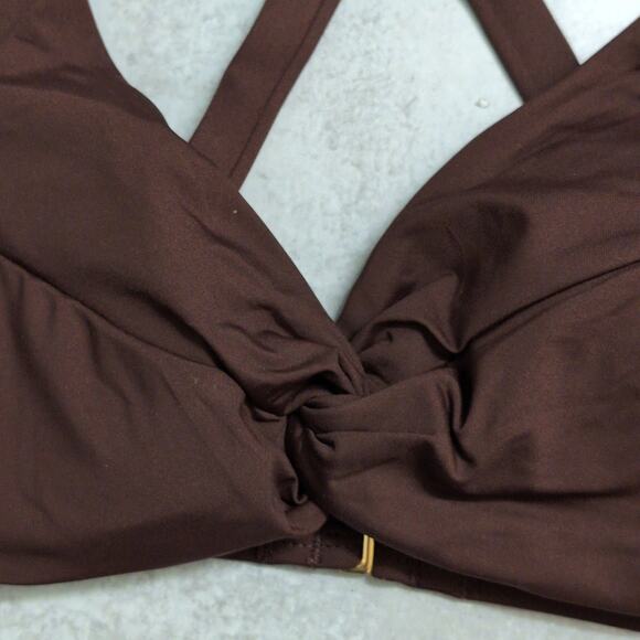 La Blanca Java (Brown) Island Goddess Underwire Twist Front Bra Top Size 8 New - Picture 2 of 11